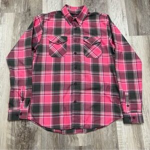 Dixxon Flannel Co. Shreddy Men’s LT Pink Plaid Long Sleeve Button Up Shirt